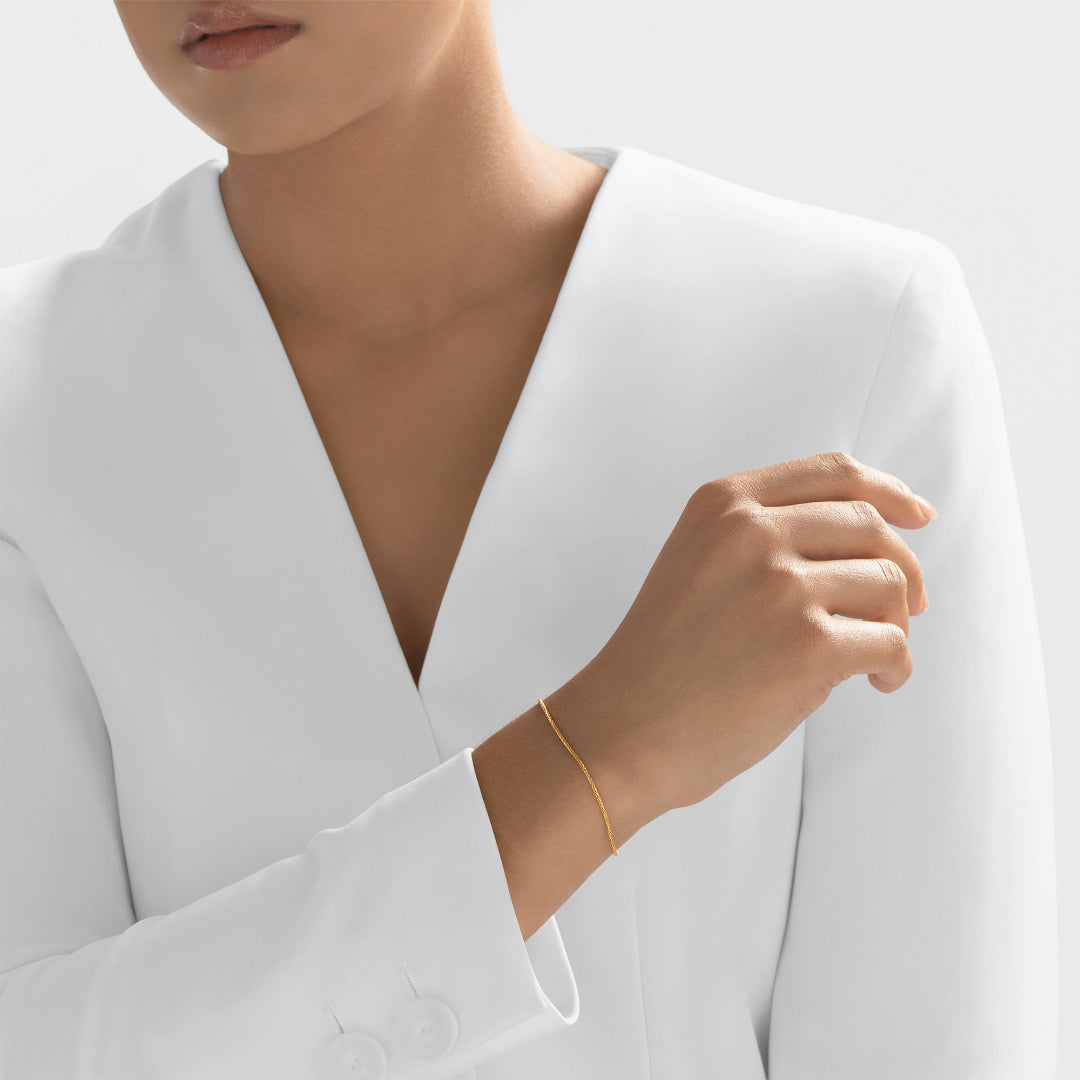 Nebu Gold 22kt Gold Wheat Chain Bracelet Female