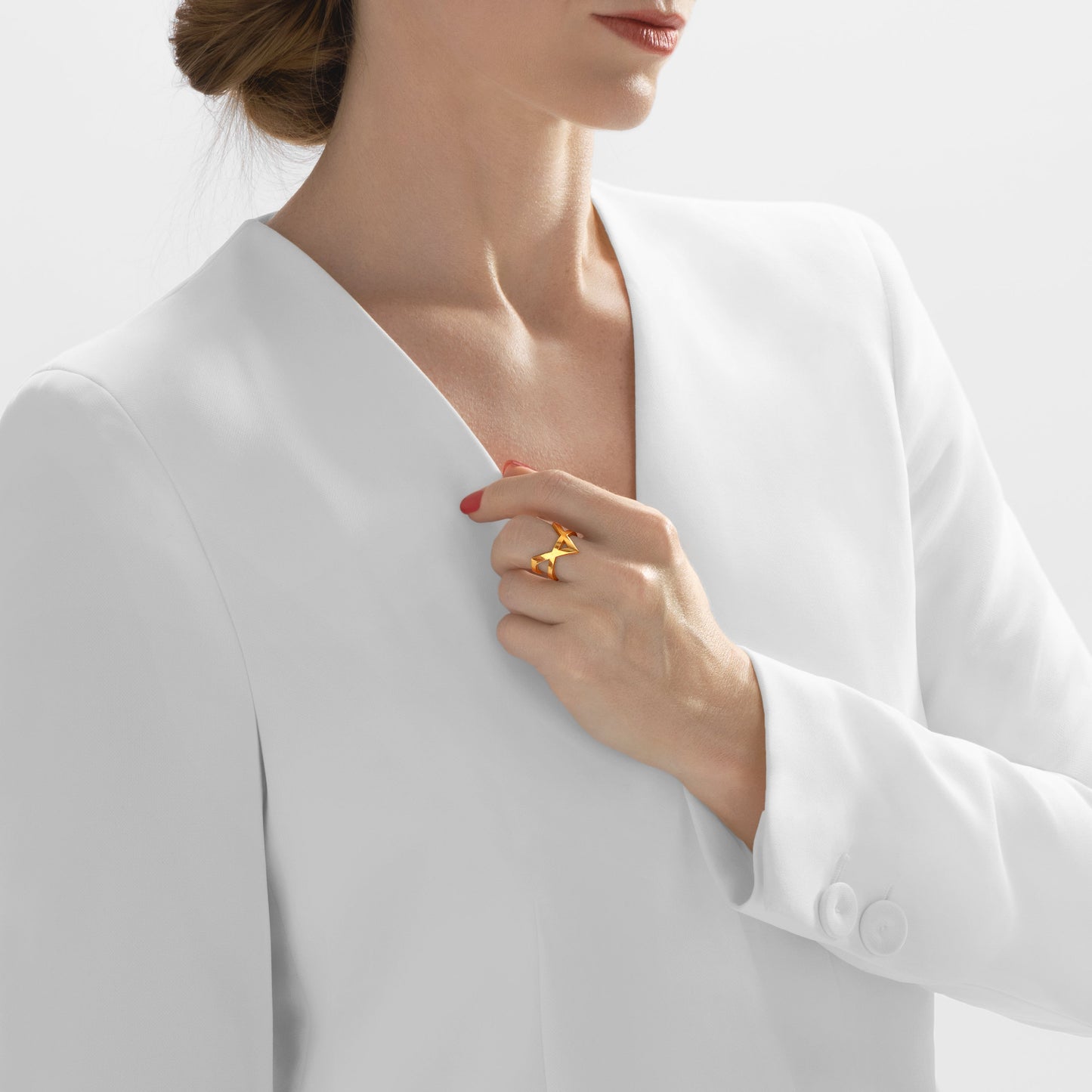 Nebu Gold 24k Gold Arrow Ring Female