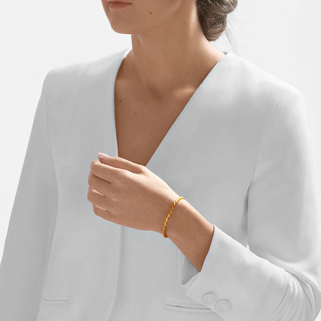 Nebu Gold 24k Gold Bullion Twist Bangle Female