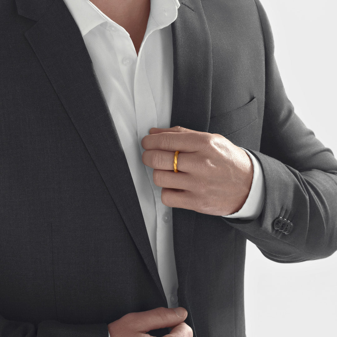 Nebu Gold 24k Gold Bullion Twist Ring Male