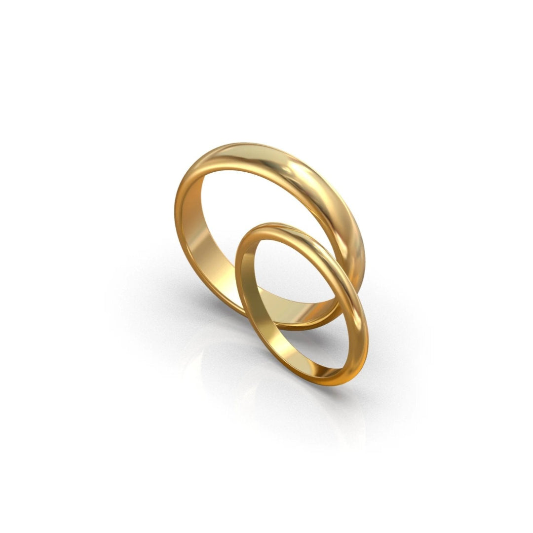 Nebu Gold 24k Gold Curved Ring Polished Male