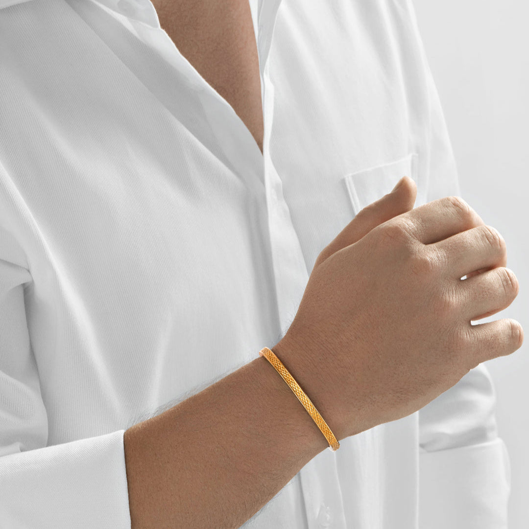 Nebu Gold 24k Gold Embellished Bangle Male