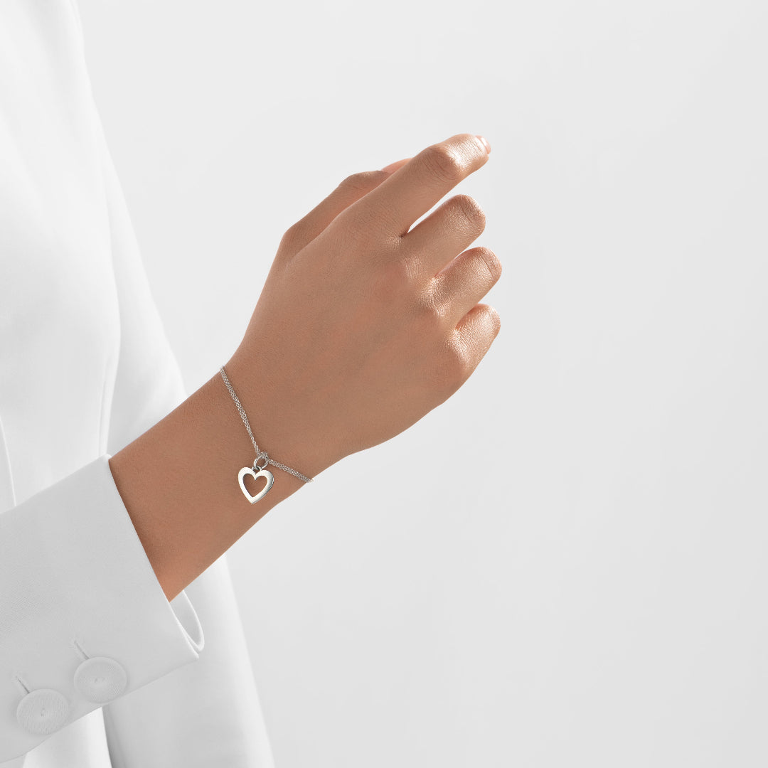 Nebu Gold 24k Platinum Heart Charm Female