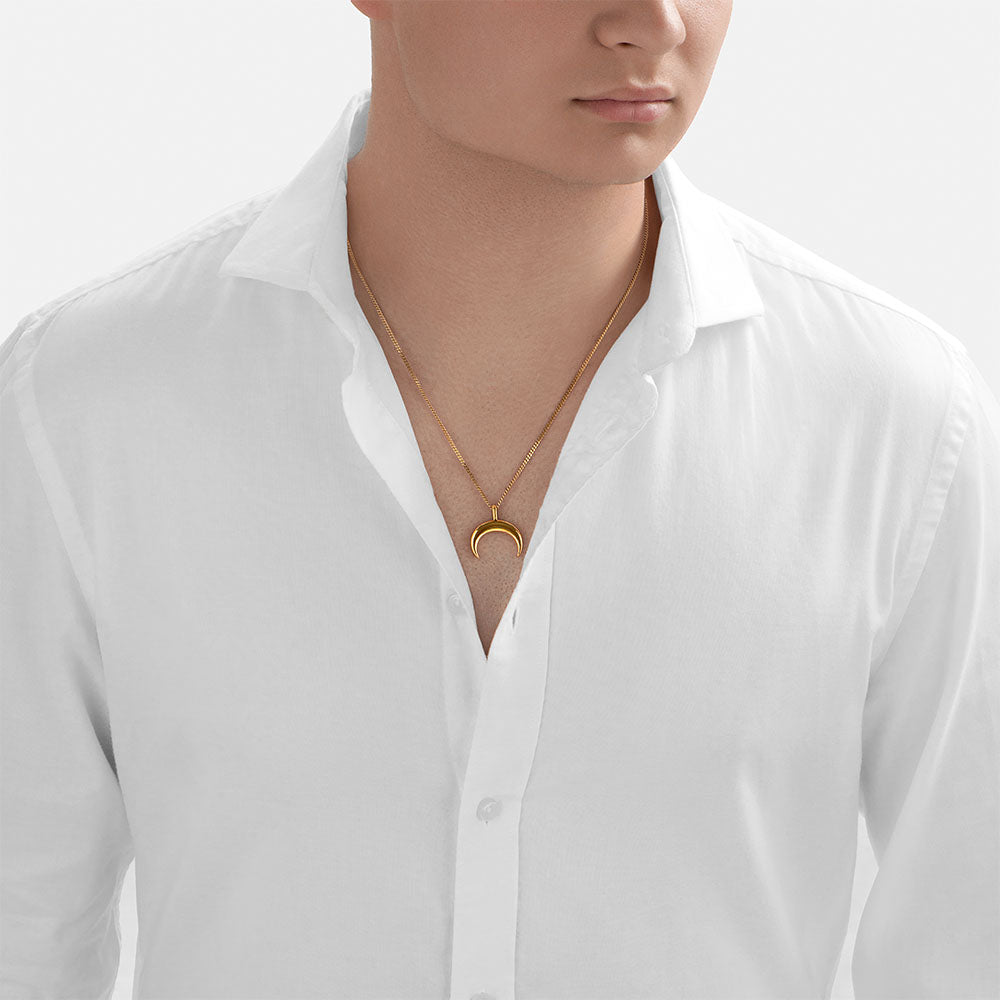 Crescent moon gold pendant duplicate