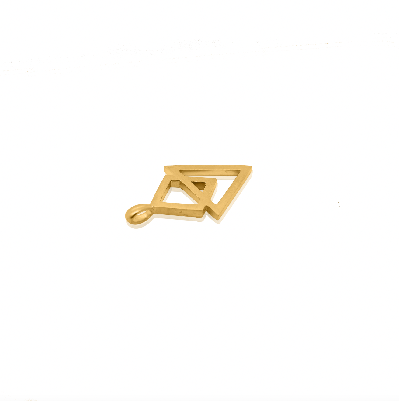 Diamond and arrow gold pendant side