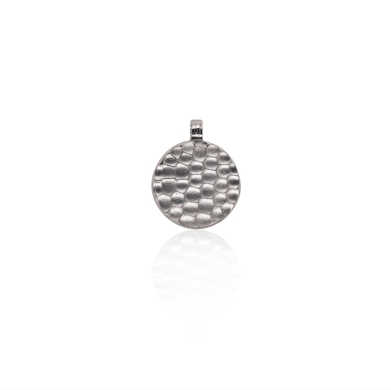 Platinum hammered medallion pendant