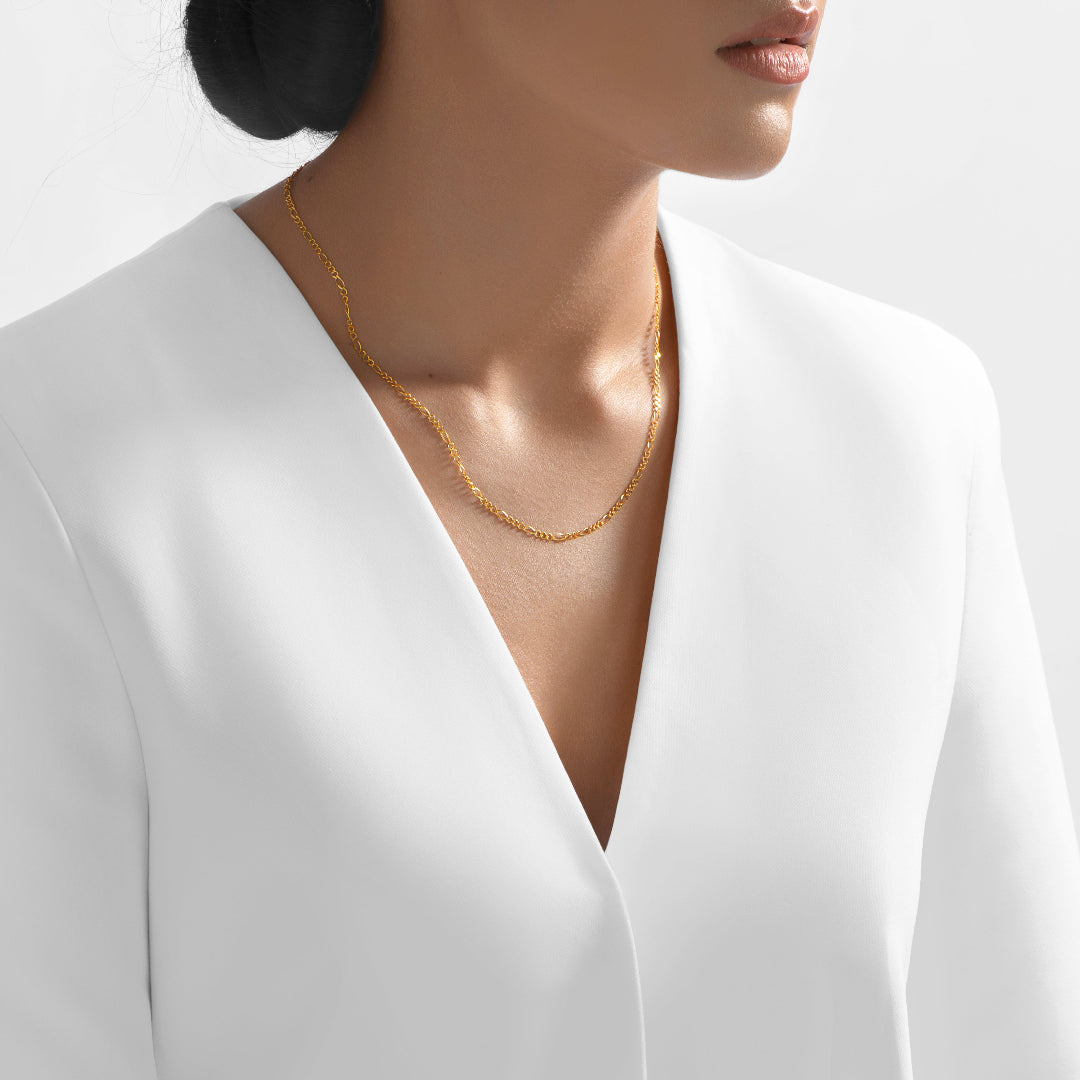 Nebu Gold 22kt Gold Figaro Chain Female