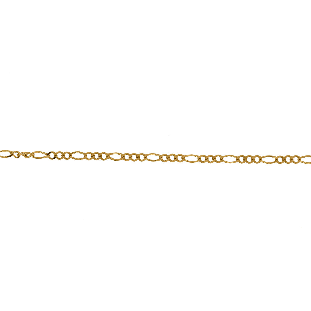 Nebu Gold 22kt Gold Figaro Chain Links Closeup