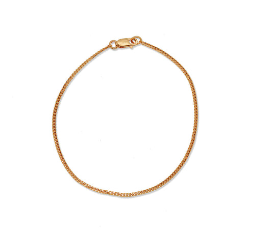 Nebu Gold 22kt Gold Flat Curb Chain Bracelet Front View