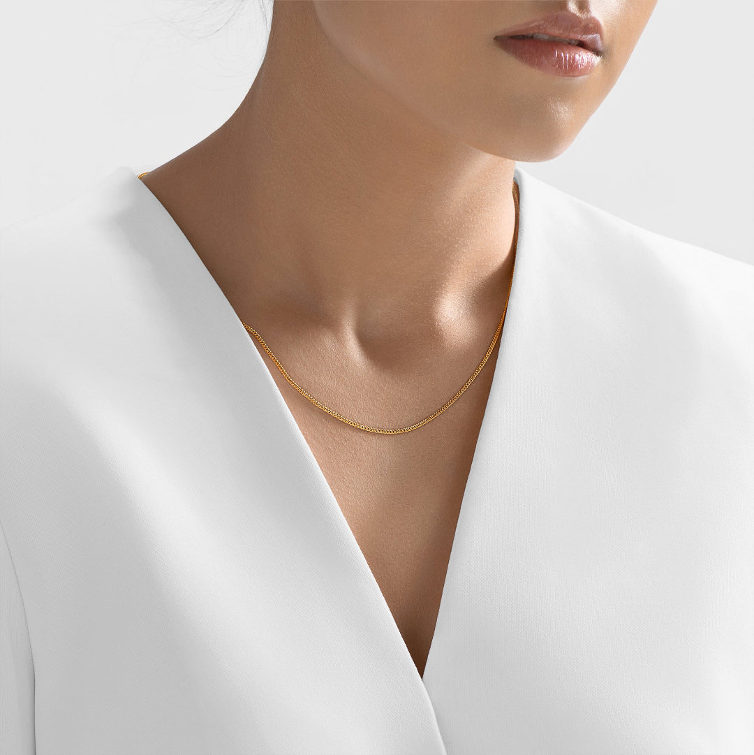 Nebu Gold 22kt Gold Flat Curb Chain Female