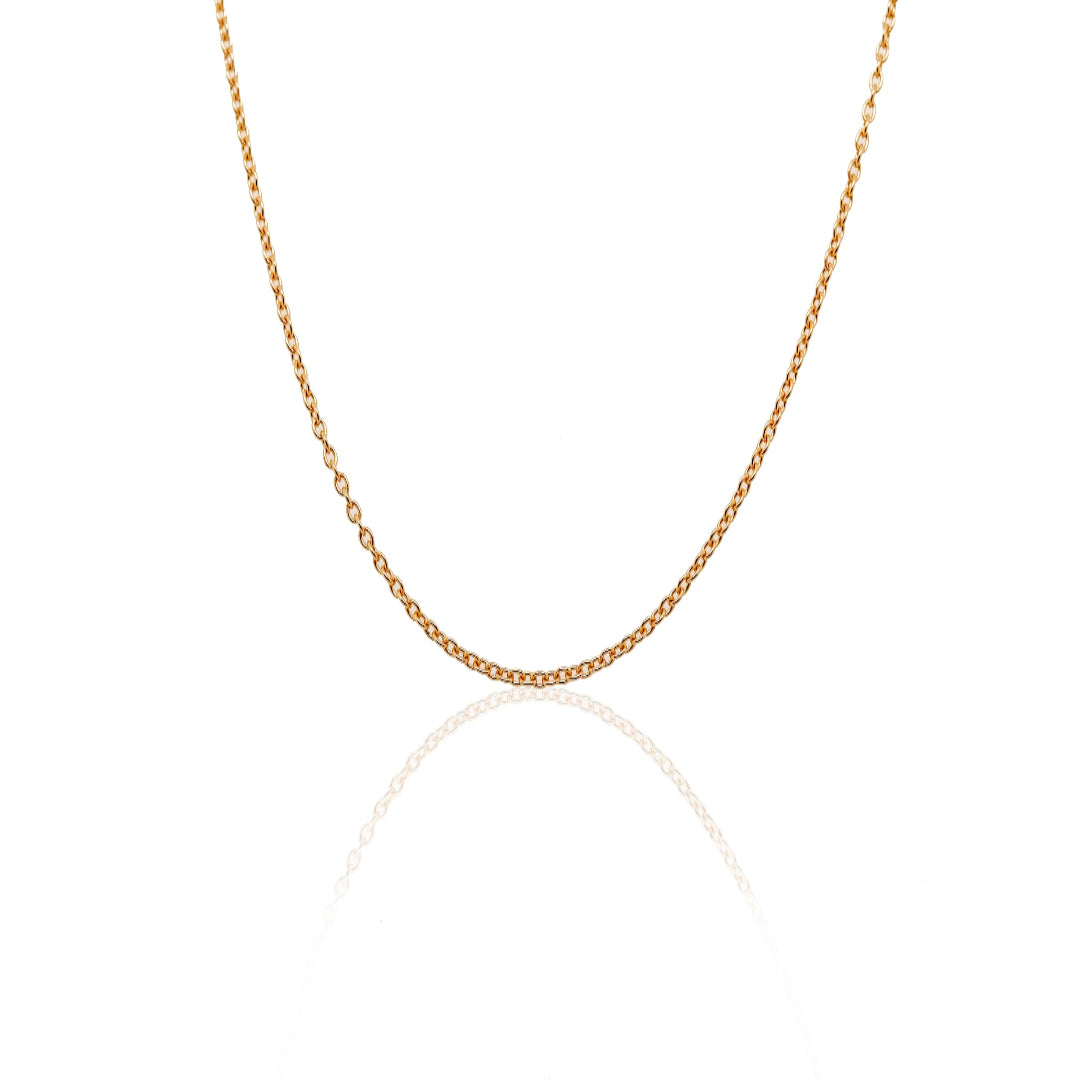 Nebu Gold 22kt Gold Round Cable Chain Front View