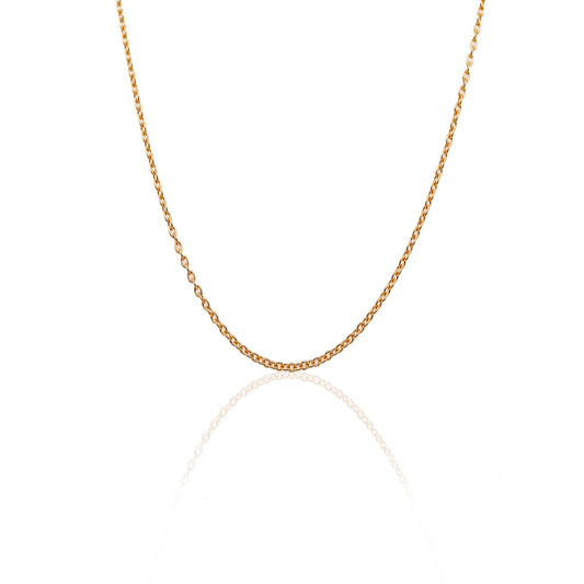 Nebu Gold 22kt Gold Round Cable Chain Front View