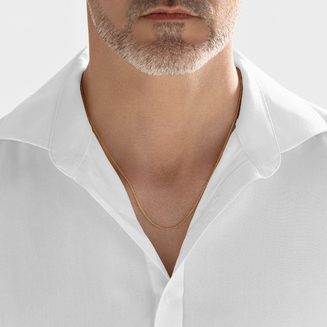 Nebu Gold 22kt Gold Round Cable Chain Male