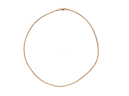 Nebu Gold 22kt Gold Wheat Chain Bracelet Front View