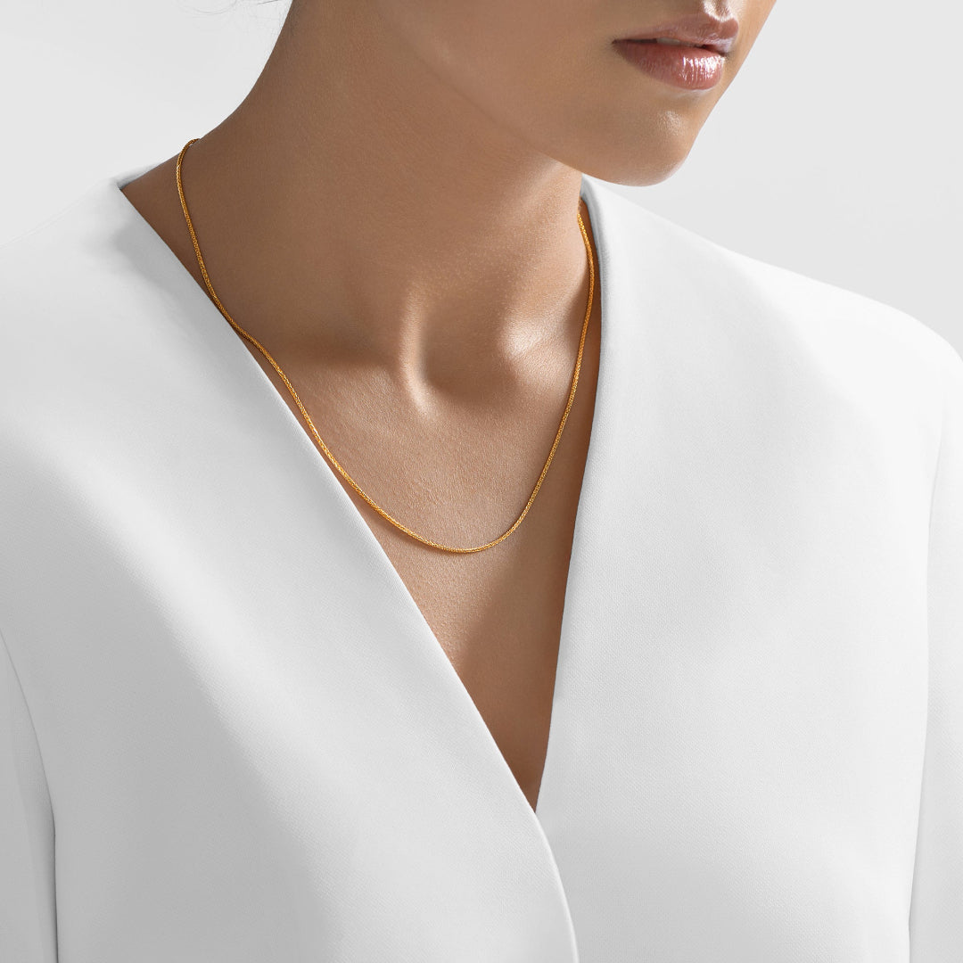 Nebu Gold 22kt Gold Wheat Chain Female