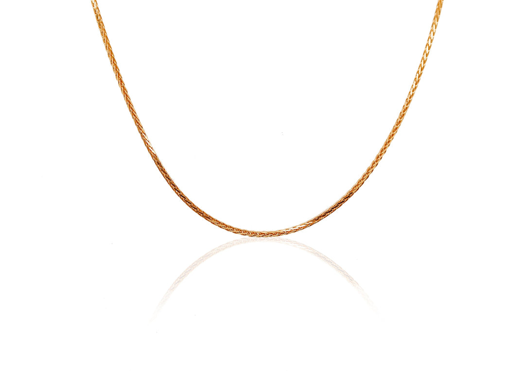 Nebu Gold 22kt Gold Wheat Chain Front View