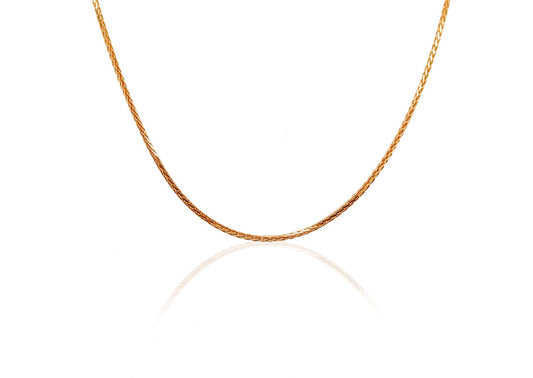 Nebu Gold 22kt Gold Wheat Chain Front View