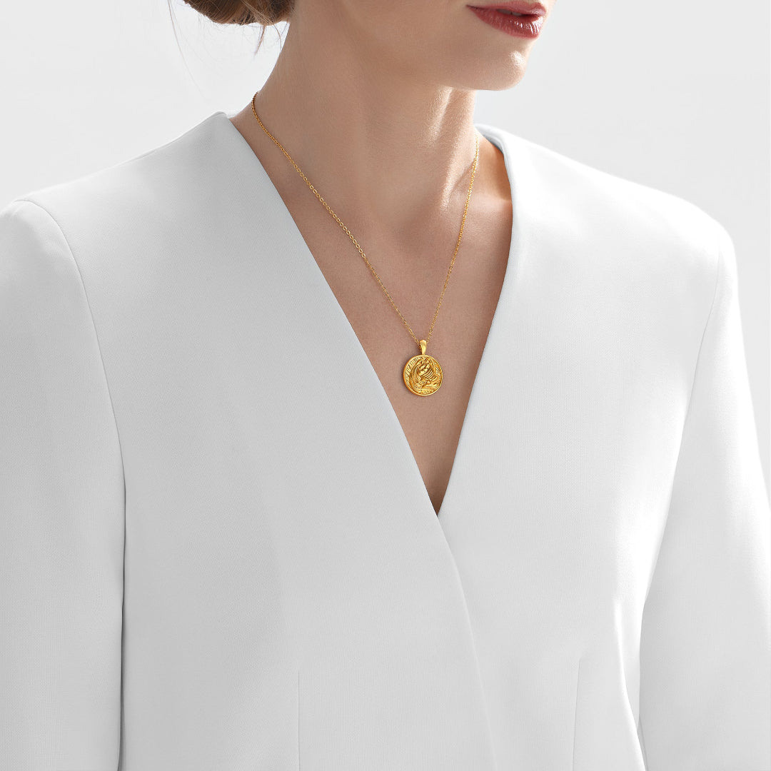 Nebu Gold 24k Gold Aquarius Pendant Female