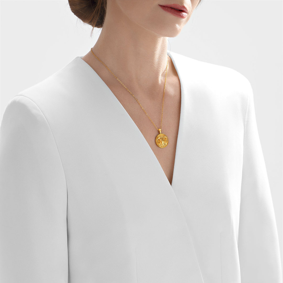 Nebu Gold 24k Gold Aries Pendant Female