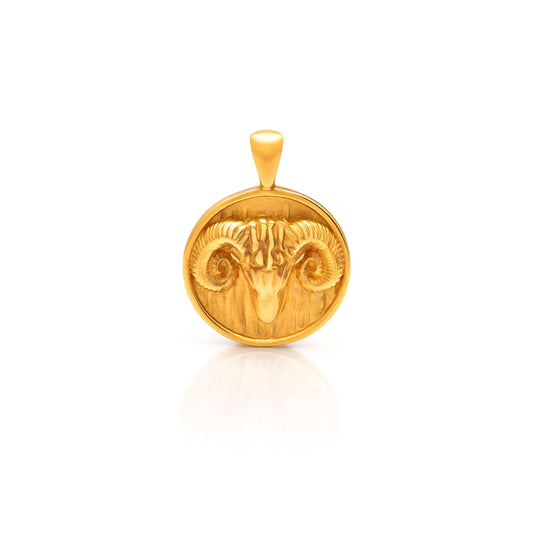 Nebu Gold 24k Gold Aries Pendant Front View