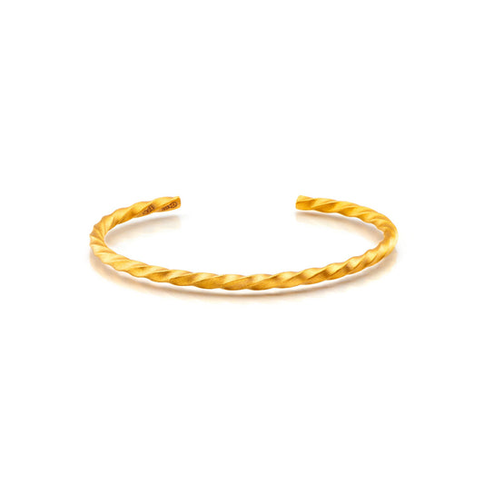 Nebu Gold 24k Gold Bullion Twist Bangle Front View