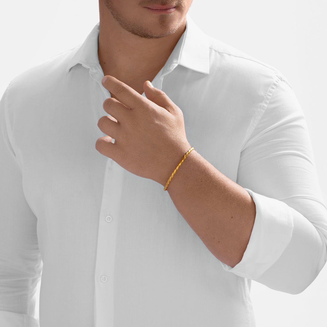 Nebu Gold 24k Gold Bullion Twist Bangle Male