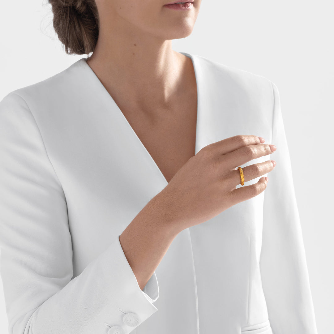 Nebu Gold 24k Gold Bullion Twist Ring Female