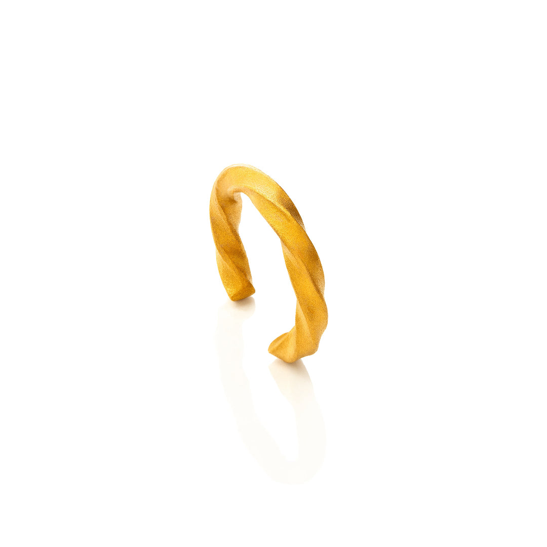 Nebu Gold 24k Gold Bullion Twist Ring Side View