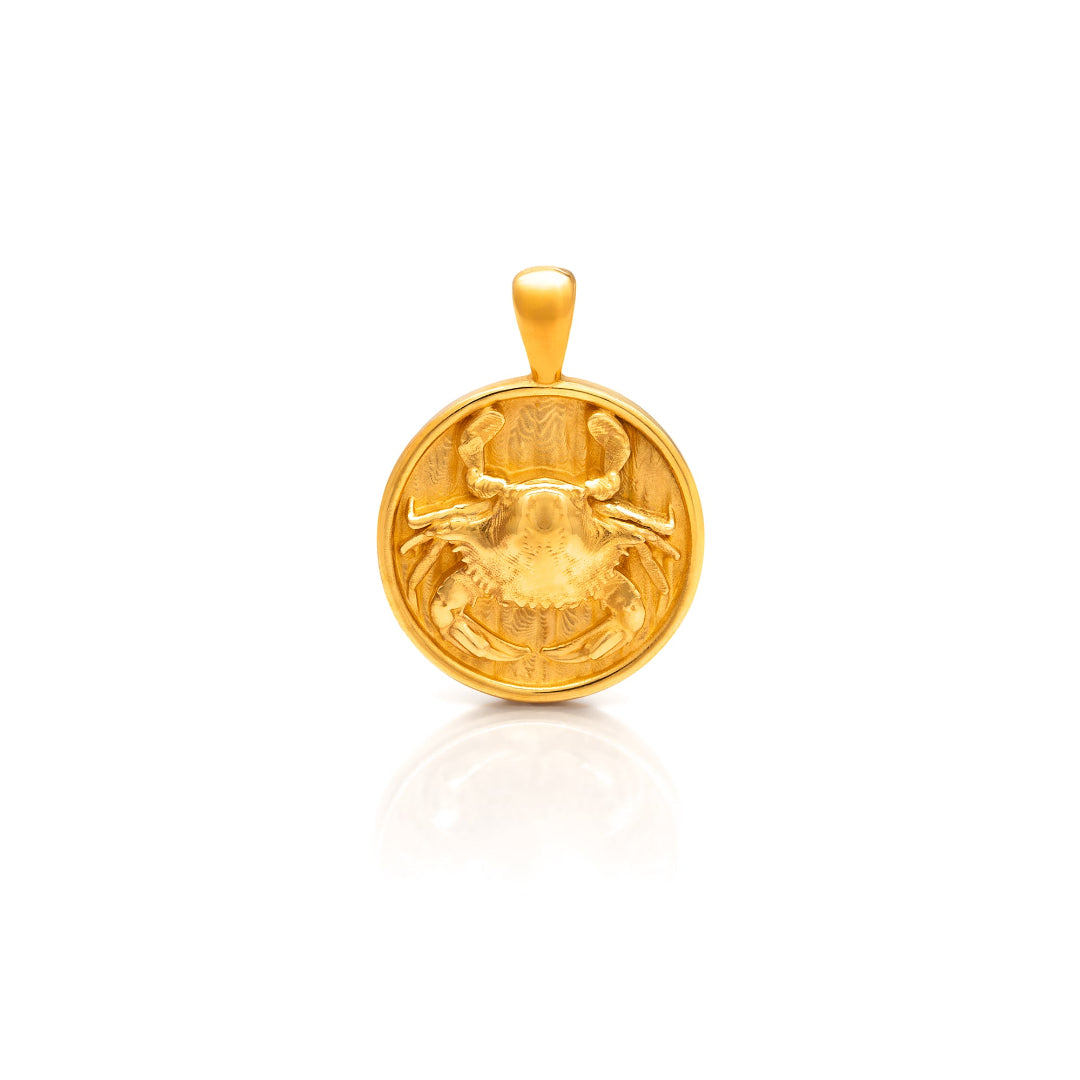 Nebu Gold 24k Gold Cancer Pendant Front View