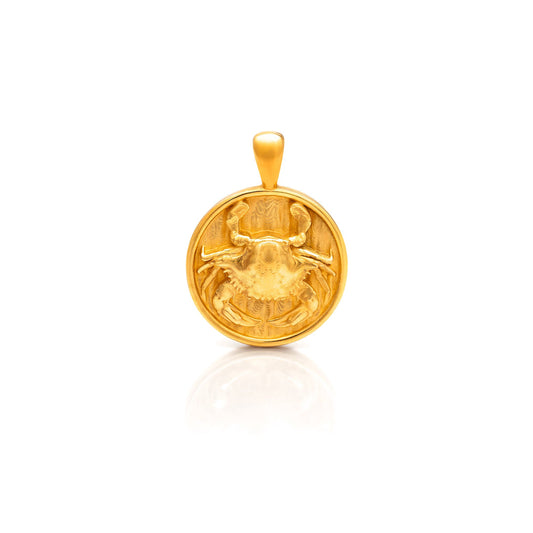 Nebu Gold 24k Gold Cancer Pendant Front View