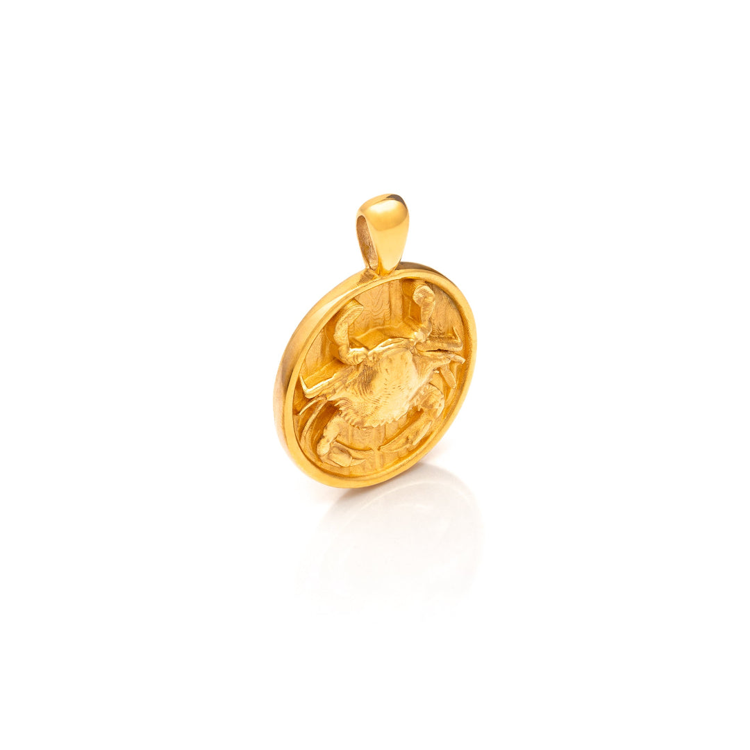 Nebu Gold 24k Gold Cancer Pendant Side View