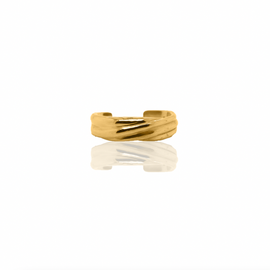Nebu Gold 24k Gold Classic Intertwined Band Front View