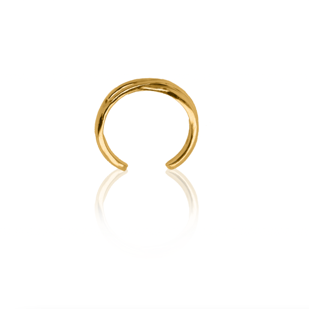 Nebu Gold 24k Gold Classic Intertwined Band Side View