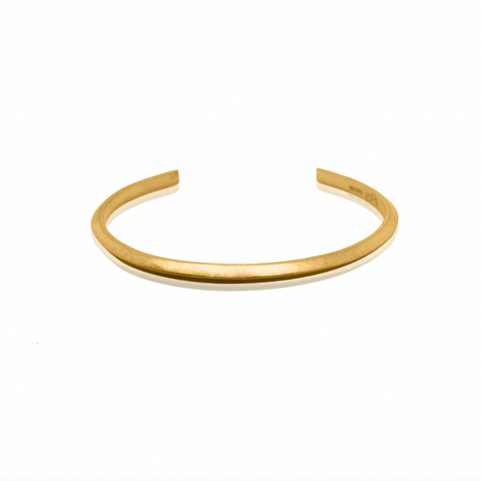 Nebu Gold 24k Gold Classic Ridged Bangle Front View