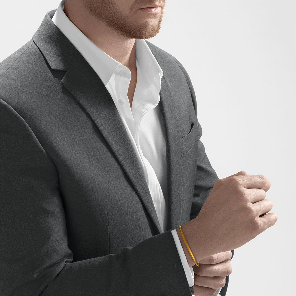 Nebu Gold 24k Gold Classic Ridged Bangle Male