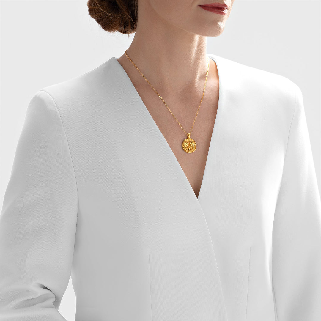Nebu Gold 24k Gold Gemini Pendant Female