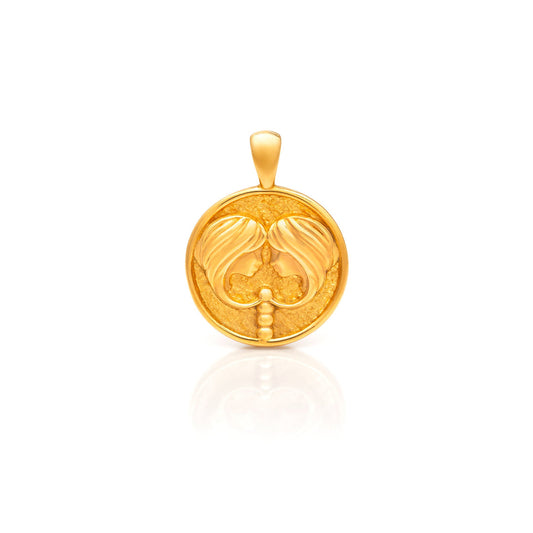 Nebu Gold 24k Gold Gemini Pendant Front View
