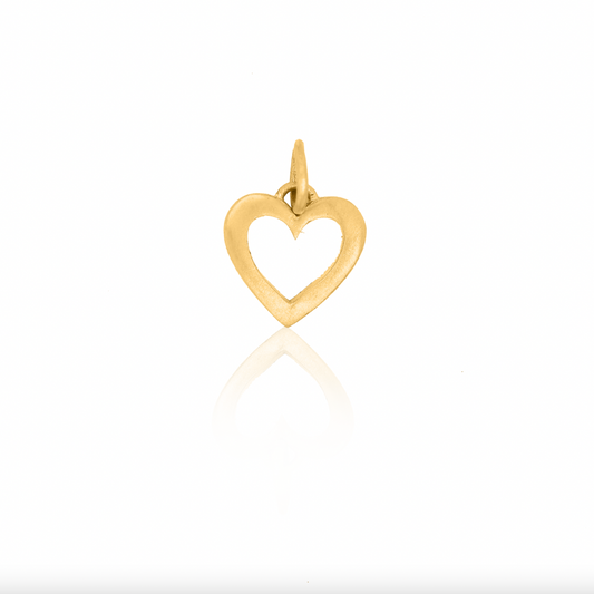Nebu Gold 24k Gold Heart Charm Front View