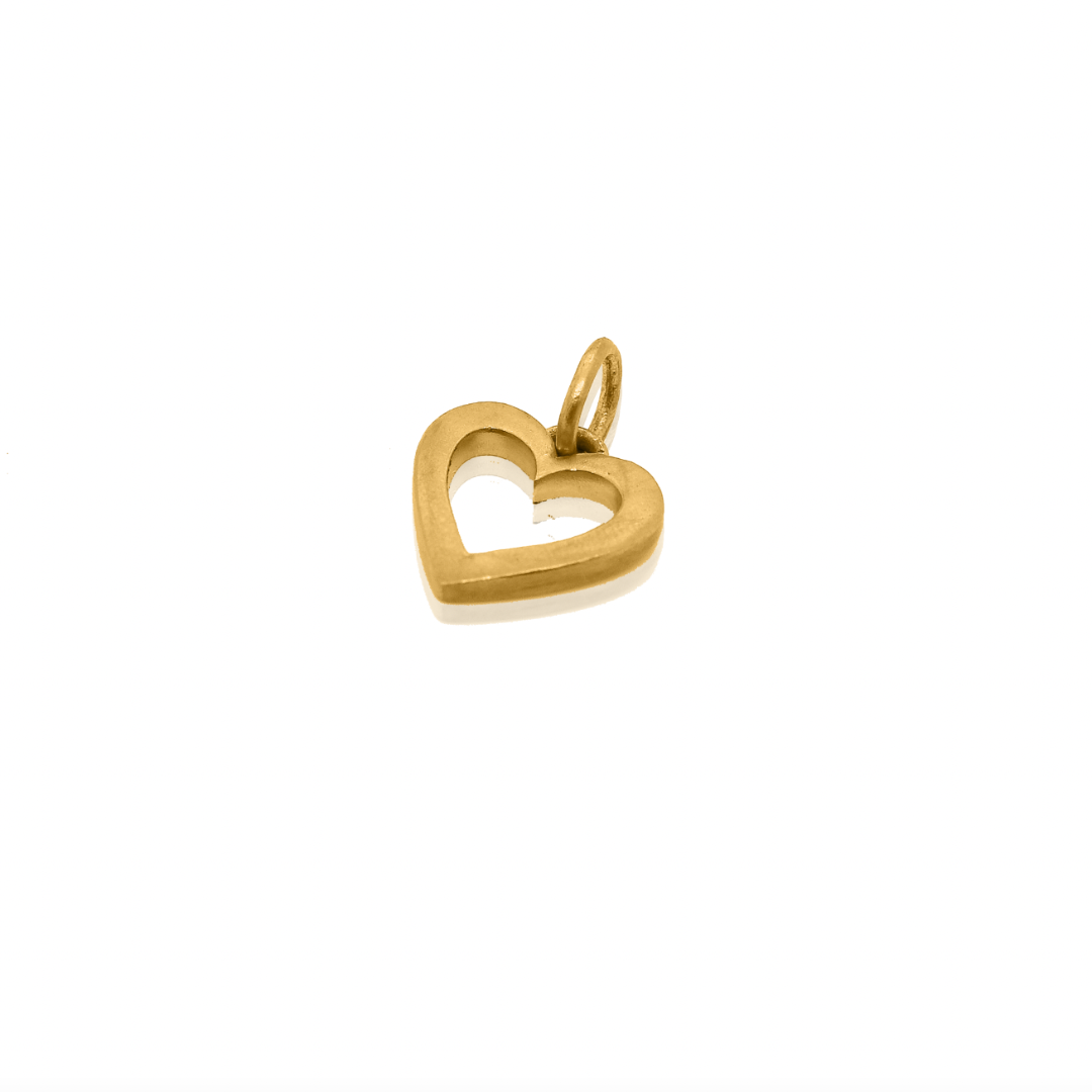 Nebu Gold 24k Gold Heart Charm Side View