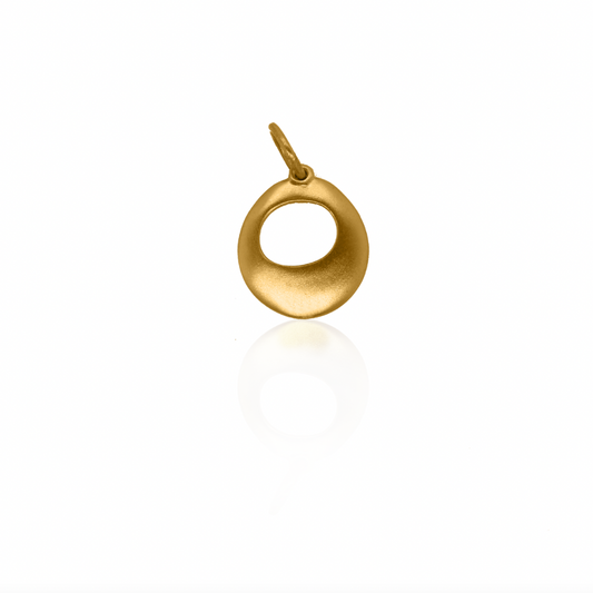 Nebu Gold 24k Gold Hollow Orb Charm Front View