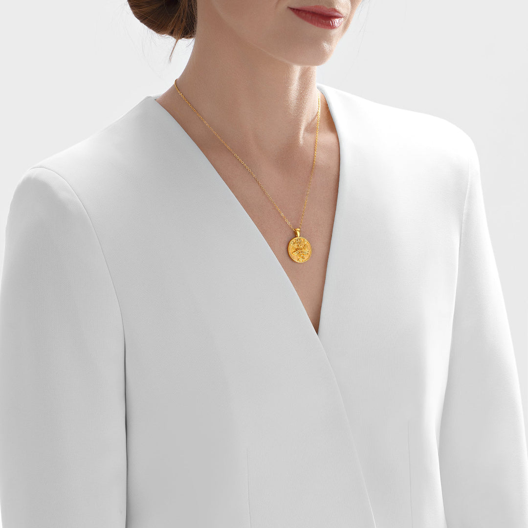 Nebu Gold 24k Gold Libra Pendant Female