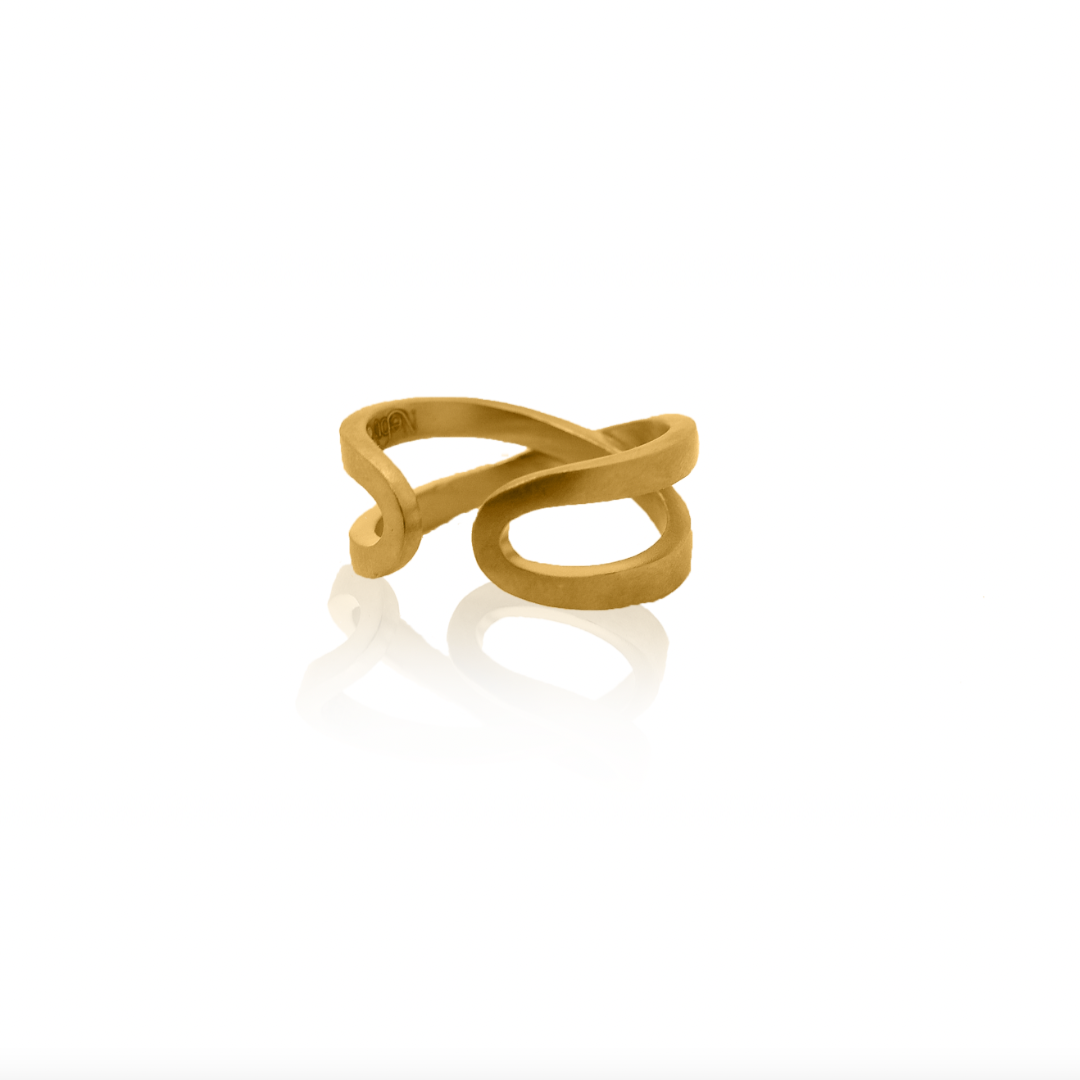 Nebu Gold 24k Gold Modern Infinity Ring Back View