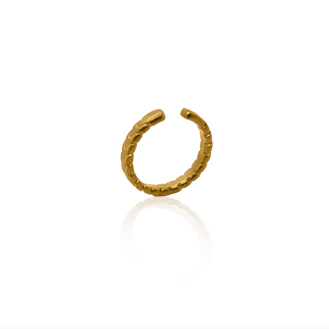 Nebu Gold 24k Gold Modern Serpent Ring Side View