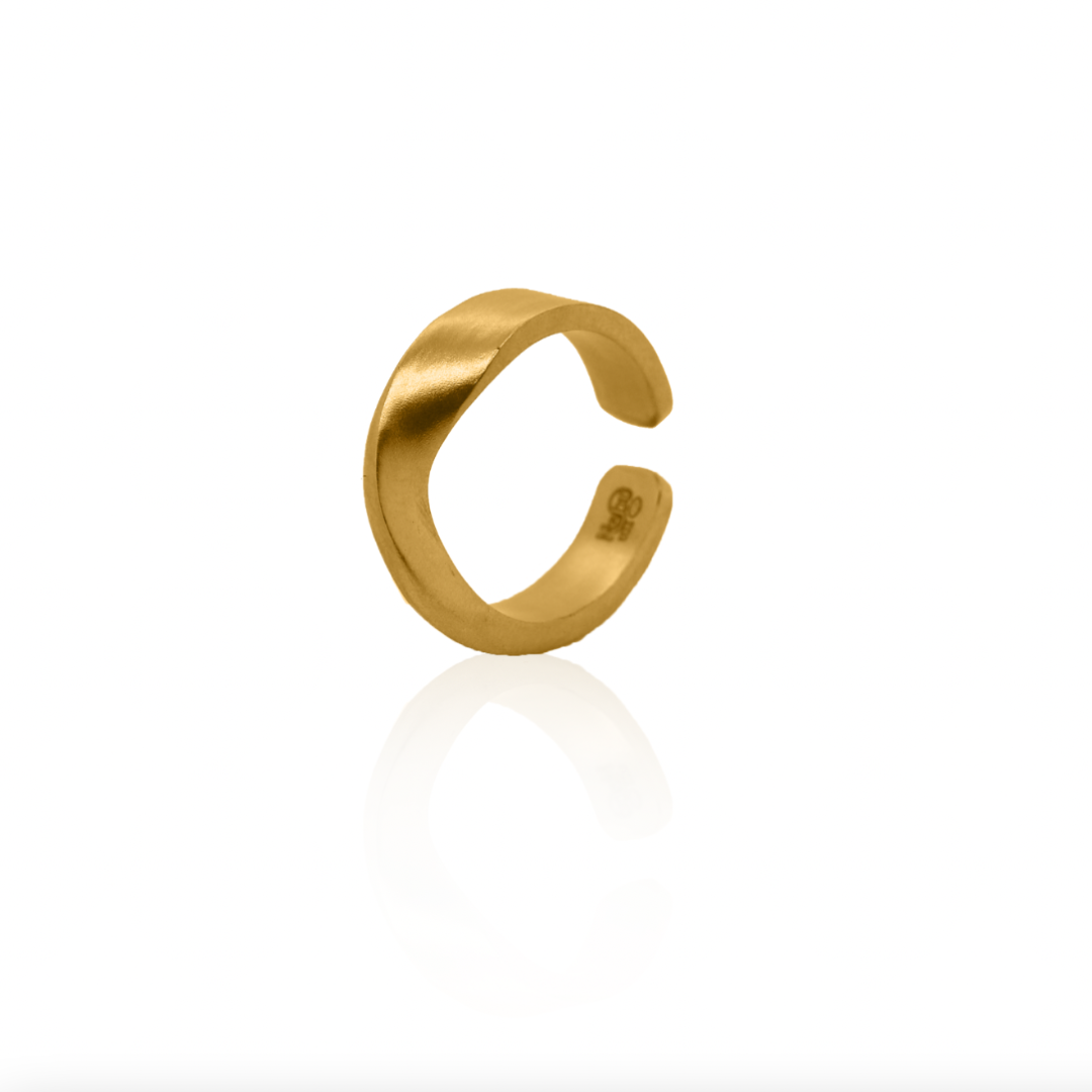 Nebu Gold 24k Gold Modern Tension Ring Side View 2