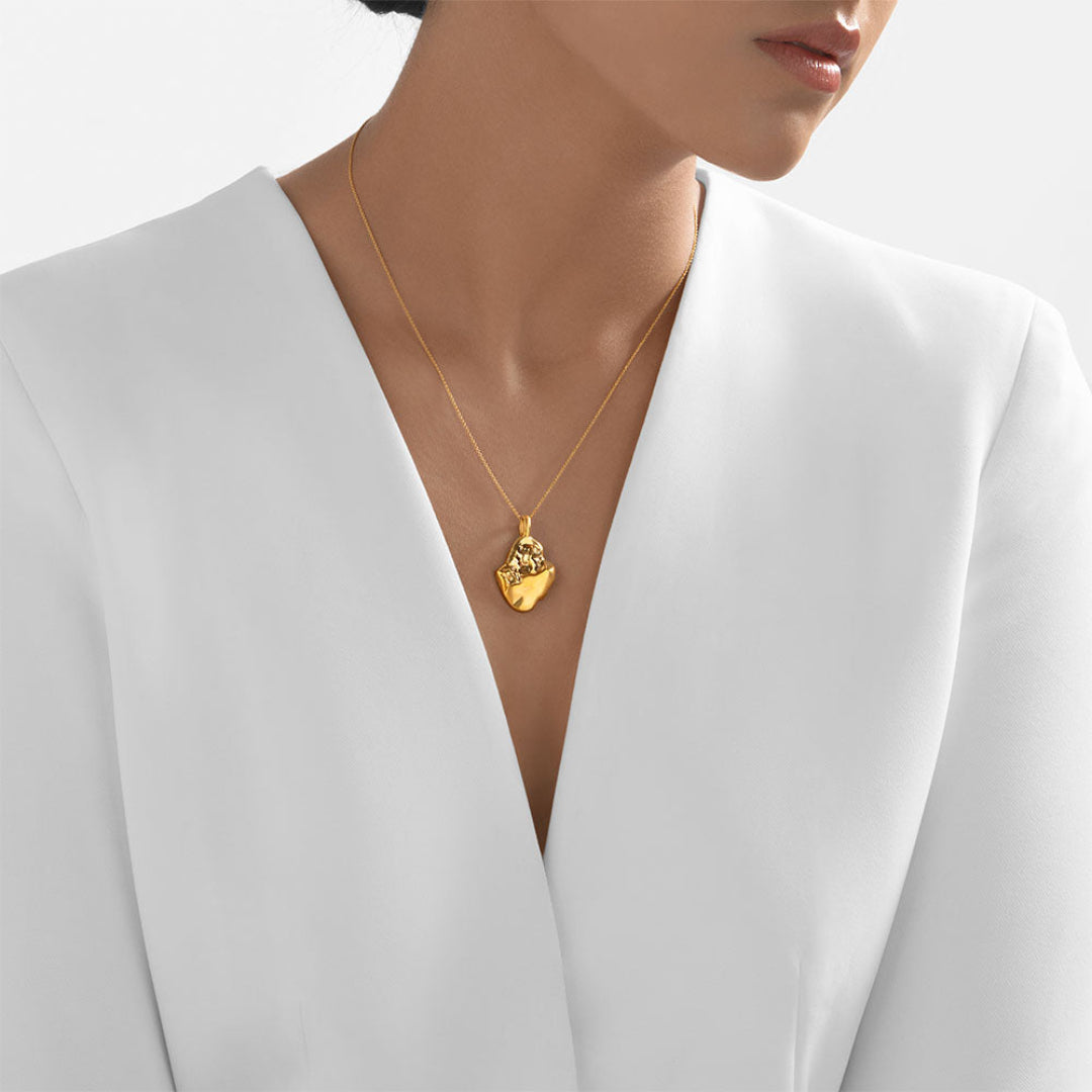 Nebu Gold 24k Gold Nugget Pendant Female