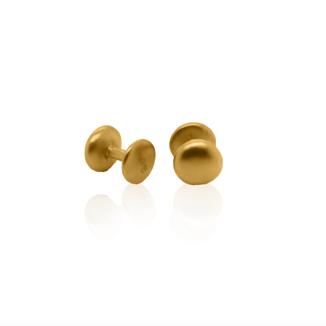 Nebu Gold 24k Gold Orb Cufflinks Side View