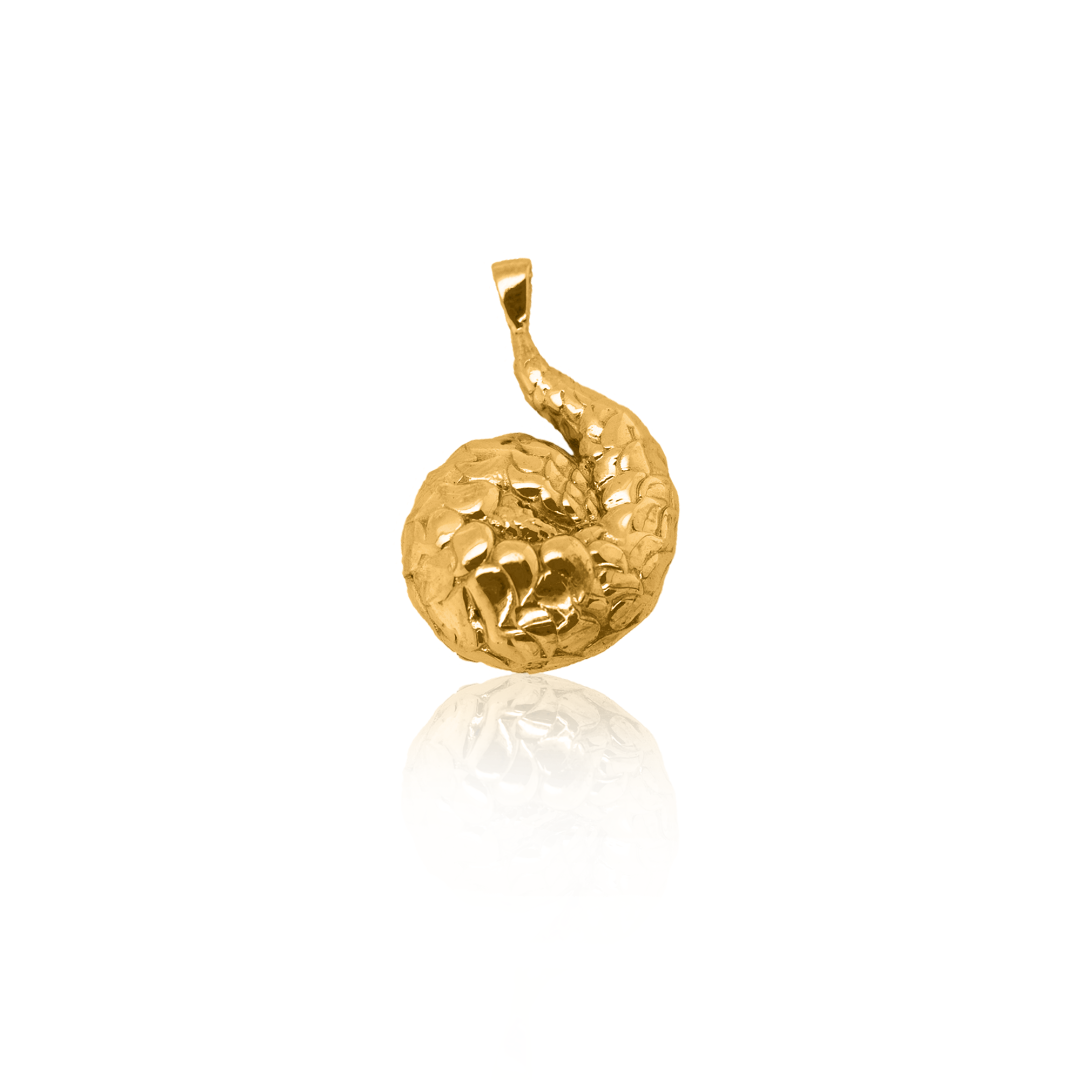Nebu Gold 24k Gold Pangolin Pendant Front View