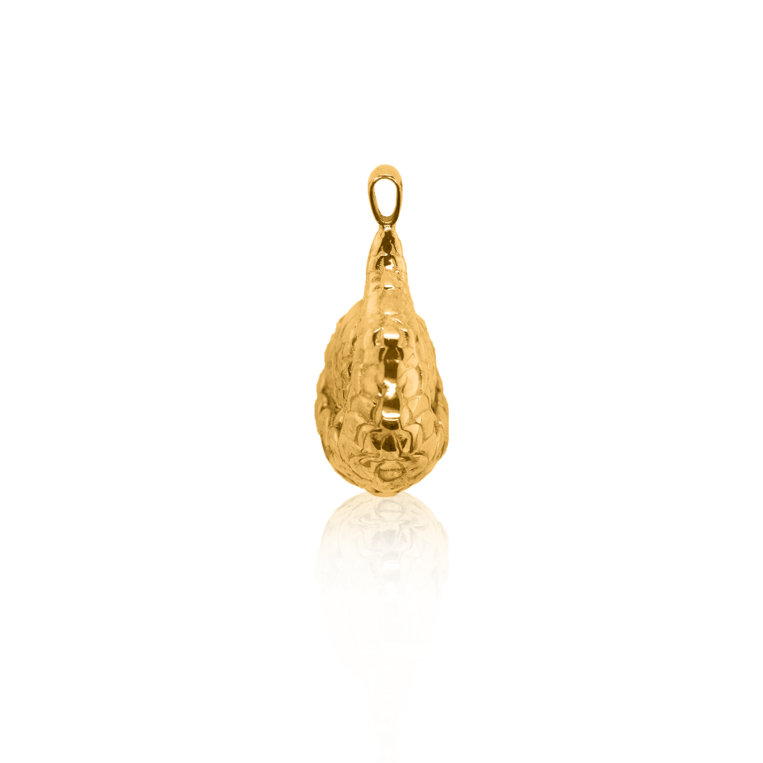 Nebu Gold 24k Gold Pangolin Pendant Side View