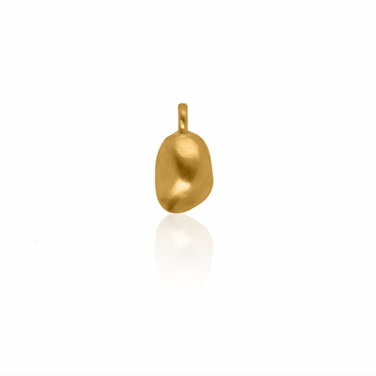 Nebu Gold 24k Gold Pebble Pendant Front View