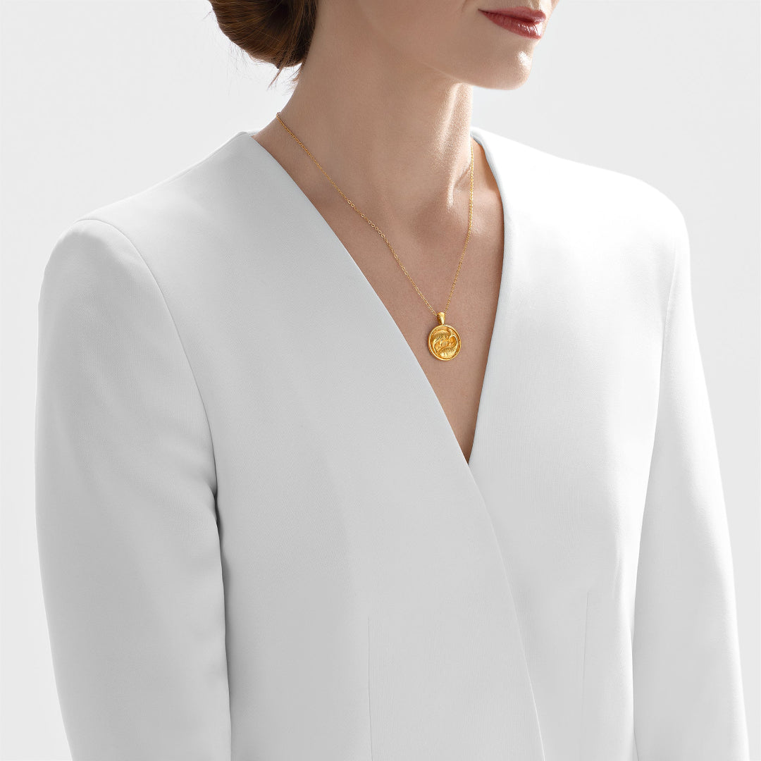 Nebu Gold 24k Gold Pisces Pendant Female